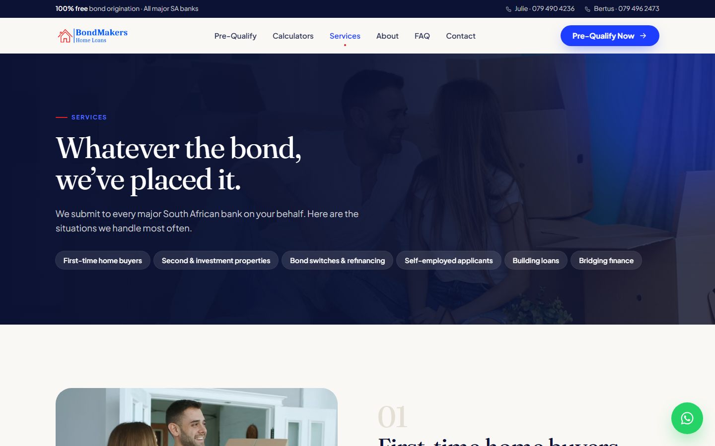 The services page